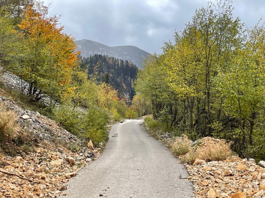 durmitor ring rotsen op de weg