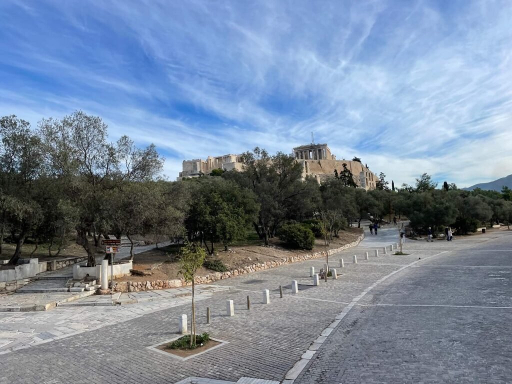 athene acropolis vanuit bus
