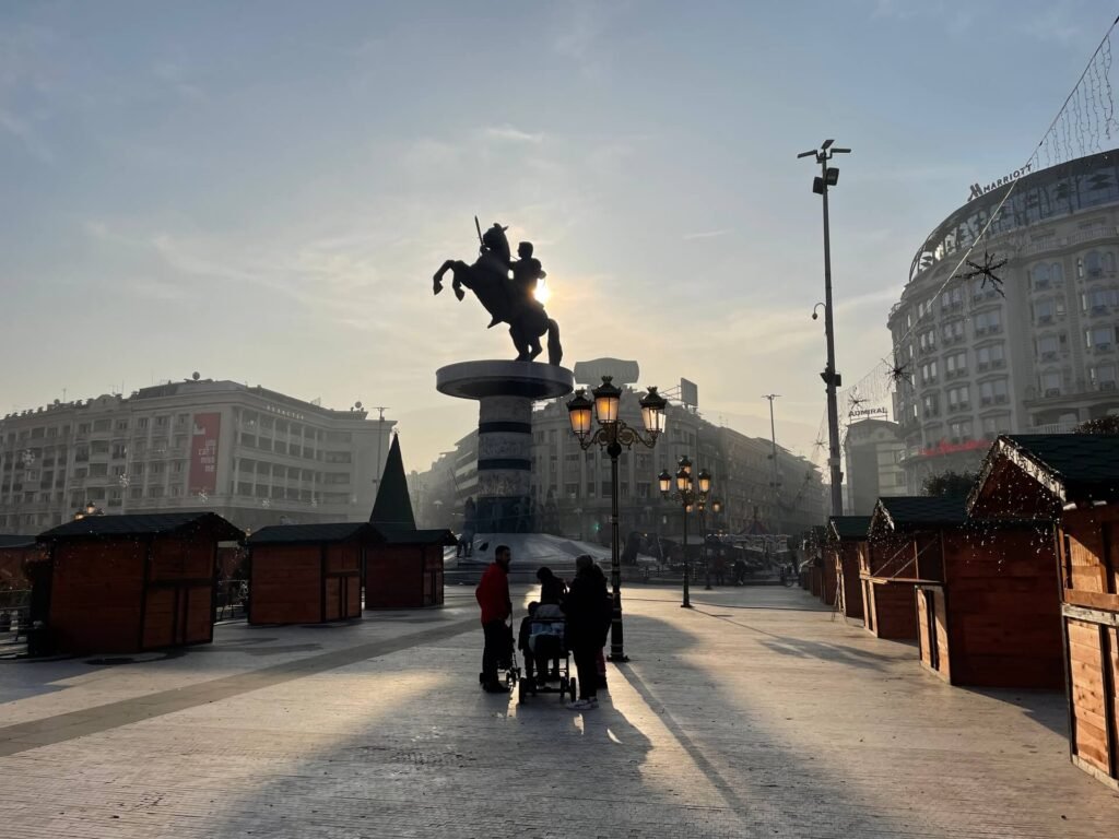 skopje macedonia square december
