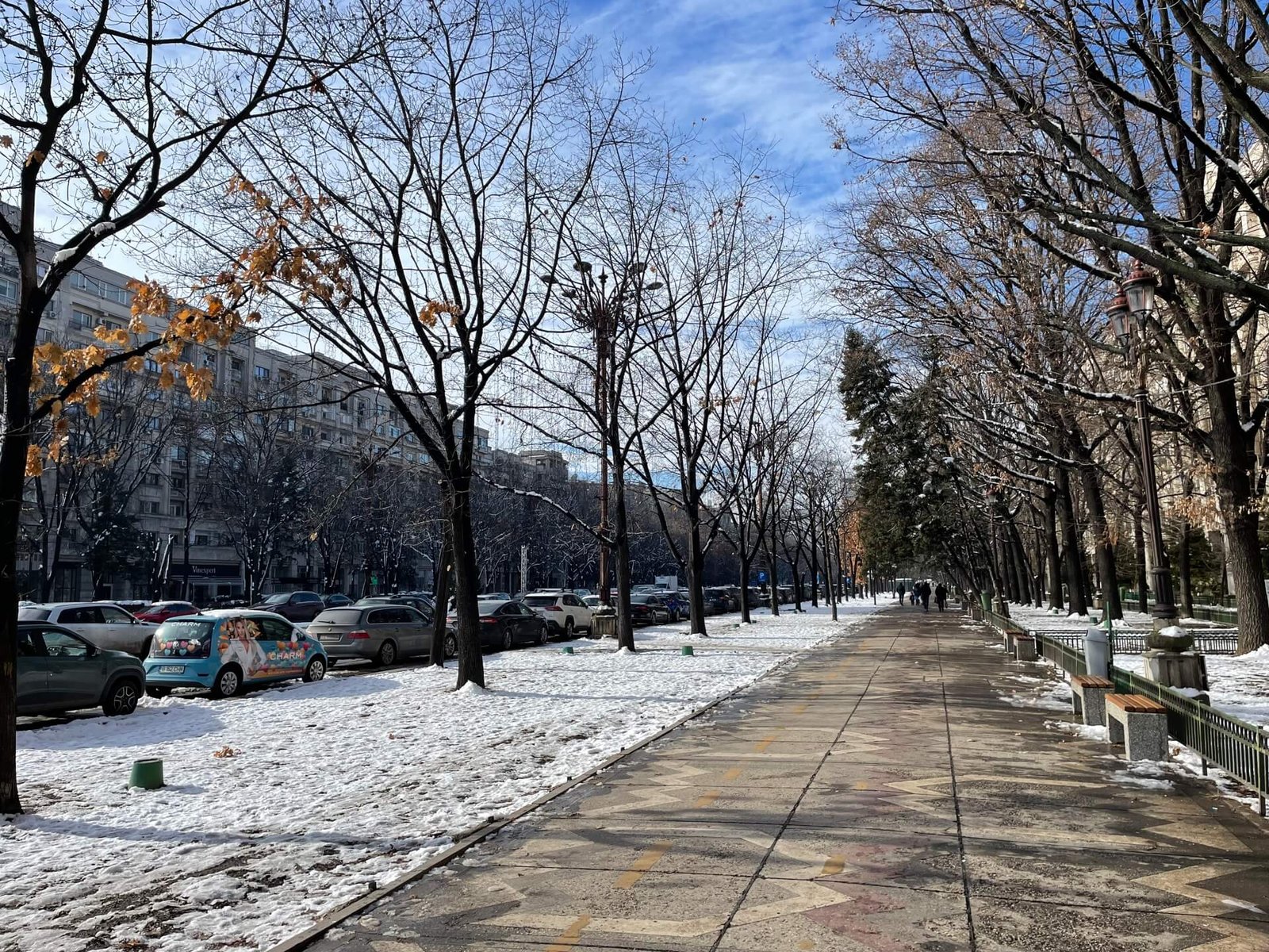 boekarest boulevard unirii winter