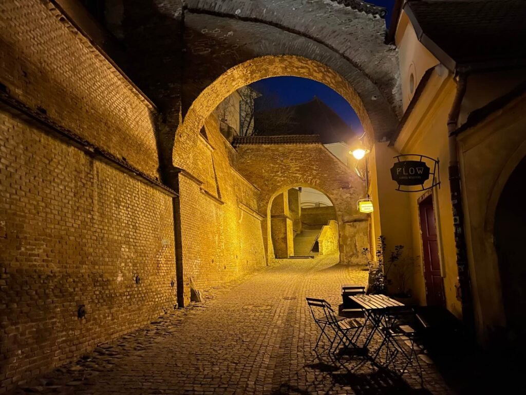 sibiu stairs passage night