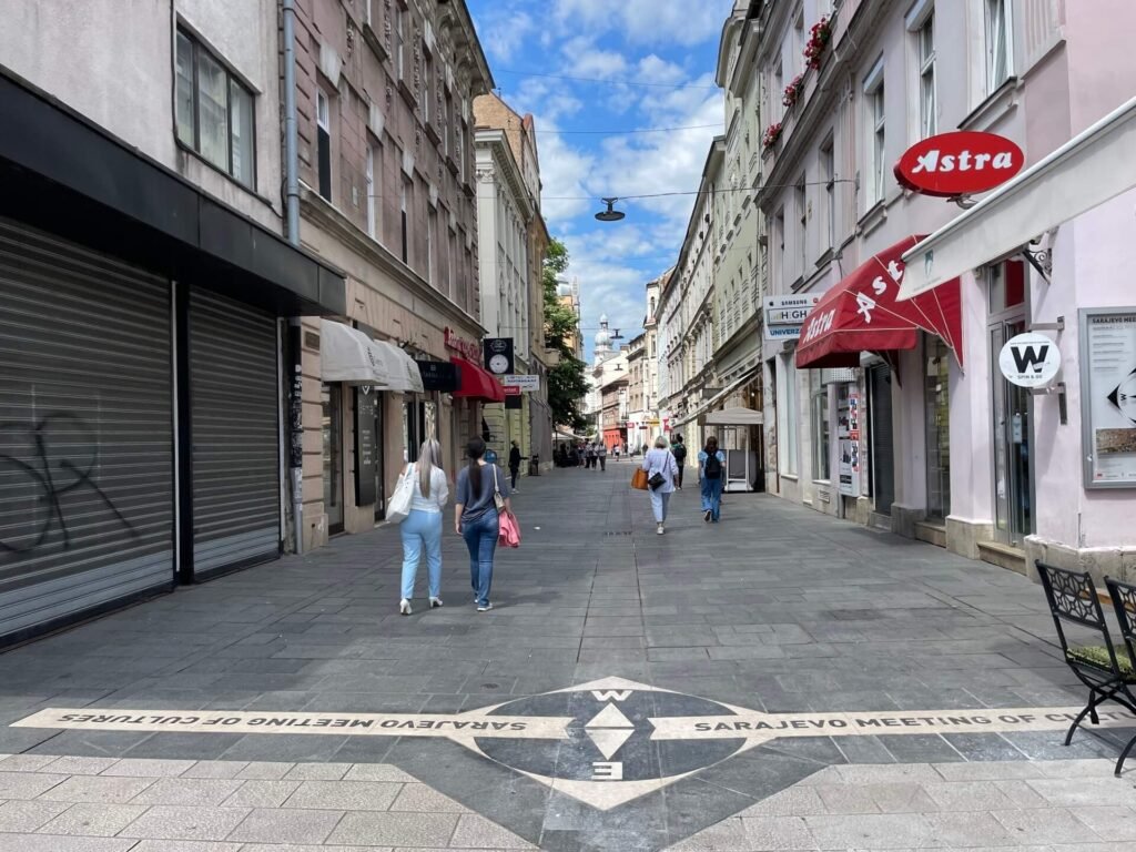 Sarajevo centrum winkelstraat